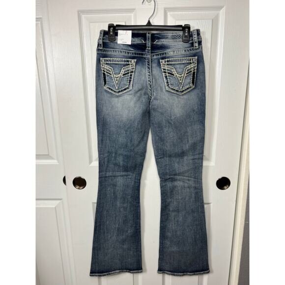 Vigoss Heritage Fit Flare Leg Mid Rise Jeans Size 4 - Picture 3 of 12